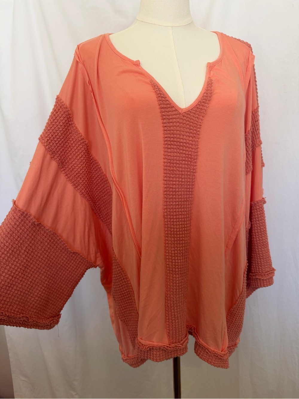 POL Coral Knit-Panel V-Neck Swim Coverup - Picture 3 of 5